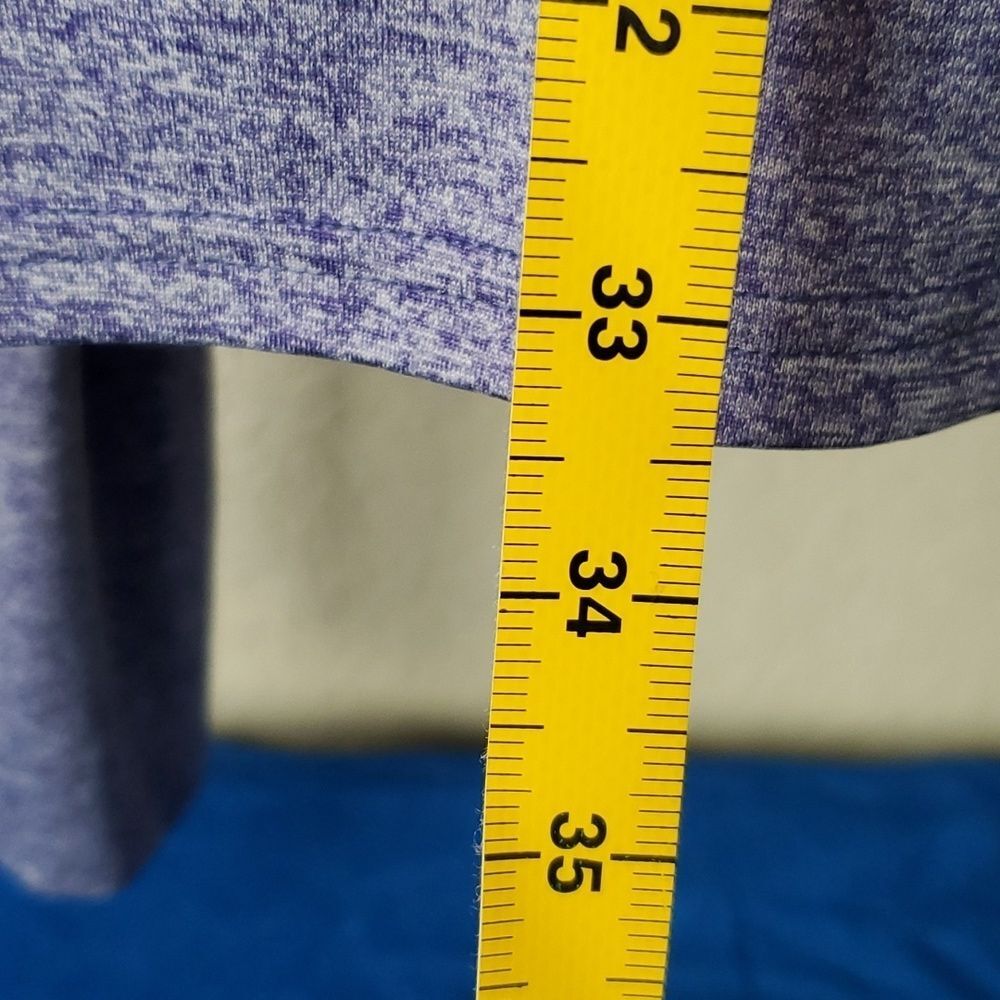 Heather Blue & Black T-Shirt Dress Cinch Tie Waist Casual Short Sleeve Mini** - Picture 3 of 9